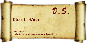 Dézsi Sára névjegykártya